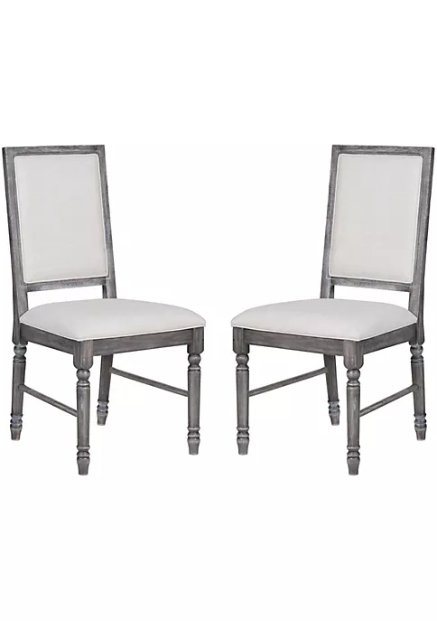 Yeah Depot Leventis Side Chair (Set-2) in Cream Linen & Weathered Gray 4 Yeah Depot Leventis Side Chair (Set-2) in Cream Linen & Weathered Gray - Image 2