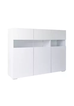 Yeah Depot Modern white side cabinet with LED lights,high glossy front living room side storage cabinet -US Luxury Inn Sales 2023 Belk 435