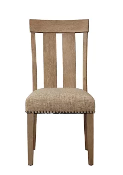 Yeah Depot Nathaniel Side Chair (Set-2), Slatted Back, Fabric & Maple (2Pc/1Ctn) -US Luxury Inn Sales 2023 Belk 443
