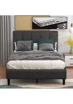 Yeah Depot Upholstered Diamond Stitched Platform Bed (Twin, Gray) RT -US Luxury Inn Sales 2023 Belk 516