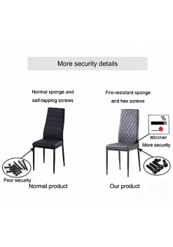 Yeah Depot Black modern minimalist dining chair fireproof leather sprayed metal pipe diamond