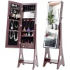 Yeah Depot Fashion Simple Jewelry Storage Mirror Cabinet With LED Lights,For Living Room Or Bedroom