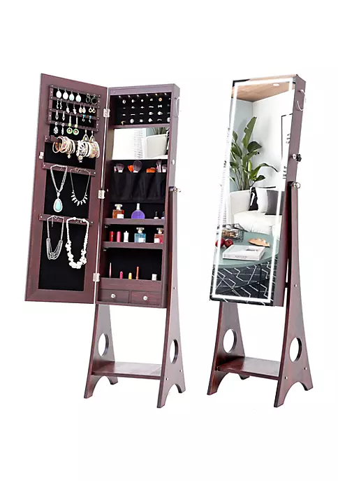 Yeah Depot Fashion Simple Jewelry Storage Mirror Cabinet With LED Lights,For Living Room Or Bedroom 3 Yeah Depot Fashion Simple Jewelry Storage Mirror Cabinet With LED Lights,For Living Room Or Bedroom