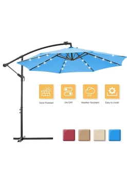 Yeah Depot 10 FT Solar LED Patio Outdoor Umbrella Hanging Cantilever Umbrella Offset Umbrella -US Luxury Inn Sales 2023 Belk 530