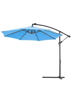 Yeah Depot 10 FT Solar LED Patio Outdoor Umbrella Hanging Cantilever Umbrella Offset Umbrella -US Luxury Inn Sales 2023 Belk 531