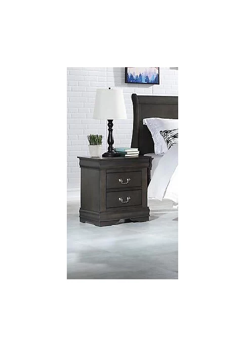 Yeah Depot Louis Philippe Nightstand in Dark Gray 3 Yeah Depot Louis Philippe Nightstand in Dark Gray - Image 2