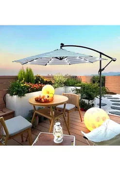 Yeah Depot 10 ft Outdoor Patio Umbrella Solar Powered LED Lighted Sun Shade Market Waterproof