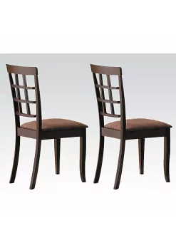 Yeah Depot Cardiff Side Chair (Set-2) in Dark Brown Microfiber & Espresso -US Luxury Inn Sales 2023 Belk 561