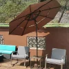 Yeah Depot 9Ft 3-Tiers Outdoor Patio Umbrella with Crank and tilt and Wind Vents for Garden