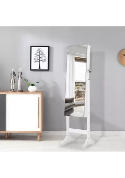 Yeah Depot Fashion Simple Jewelry Storage Mirror Cabinet With LED Lights,For Living Room Or Bedroom