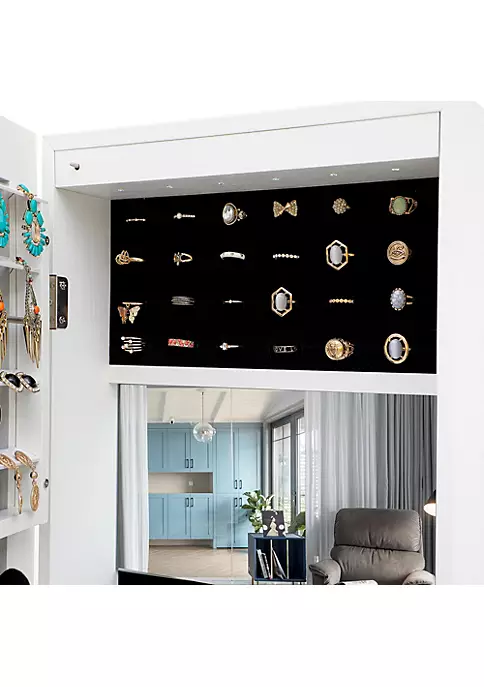Yeah Depot Fashion Simple Jewelry Storage Mirror Cabinet With LED Lights,For Living Room Or Bedroom 4 Yeah Depot Fashion Simple Jewelry Storage Mirror Cabinet With LED Lights,For Living Room Or Bedroom - Image 2
