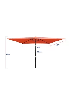Yeah Depot 10 x 6.5t Rectangular Patio Solar LED Lighted Outdoor Umbrellas with Crank -US Luxury Inn Sales 2023 Belk 607