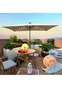 Yeah Depot 10 x 6.5t Rectangular Patio Solar LED Lighted Outdoor Umbrellas with Crank -US Luxury Inn Sales 2023 Belk 612