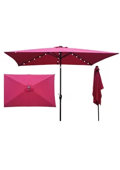 Yeah Depot 10 x 6.5ft Rectangular Patio Umbrella Outdoor Market Umbrellas with Crank