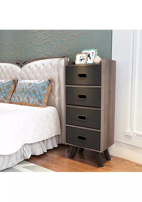 Yeah Depot 4 Drawer Fabric Dresser Storage Tower, 4-Tier Wide Drawer Dresser, Fabric Storage 3 Yeah Depot 4 Drawer Fabric Dresser Storage Tower, 4-Tier Wide Drawer Dresser, Fabric Storage