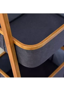 Yeah Depot Living Room 2-Tier Storage Rack Bedroom Bamboo Rack 17.32 x 13 x 38.9 inch