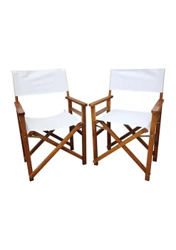Yeah Depot Folding Chair Wooden Director Chair Canvas Folding Chair Folding Chair 2pcs/set
