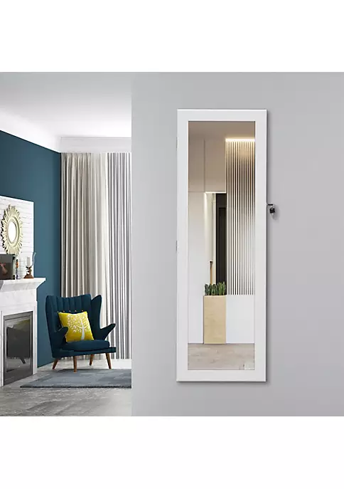 Yeah Depot Fashion Simple Jewelry Storage Mirror Cabinet With LED Lights Can Be Hung On The Door Or Wall 4 Yeah Depot Fashion Simple Jewelry Storage Mirror Cabinet With LED Lights Can Be Hung On The Door Or Wall - Image 2