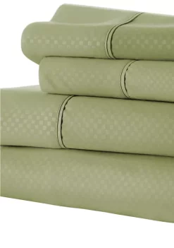 Luxury Inn Premium Checkered Embossed Bed Sheet Set -US Luxury Inn Sales 2023 Belk 772