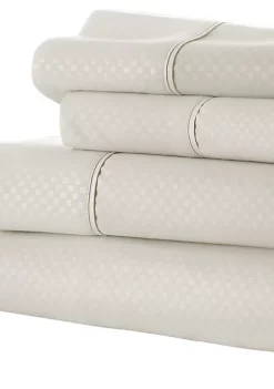 Luxury Inn Premium Checkered Embossed Bed Sheet Set -US Luxury Inn Sales 2023 Belk 774
