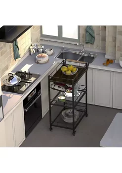 Yeah Depot 3 Tier Metal Mesh Rolling Storage Cart,Mesh Storage Pantry Cart with Lockable -US Luxury Inn Sales 2023 Belk 94