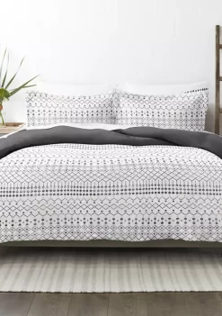 Luxury Inn Premium Ultra Soft Etched Gate Pattern 3 Piece Reversible Duvet Cover Set