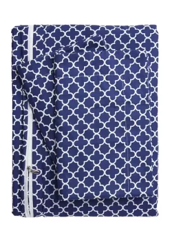 Luxury Inn Premium Ultra Soft Quatrefoil Pattern Duvet Cover Set -US Luxury Inn Sales 2023 Belk 988